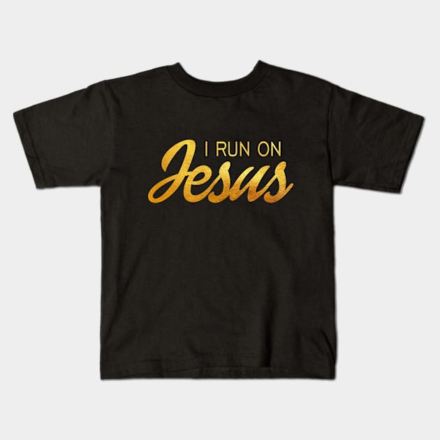 I run on jesus Kids T-Shirt by Dhynzz